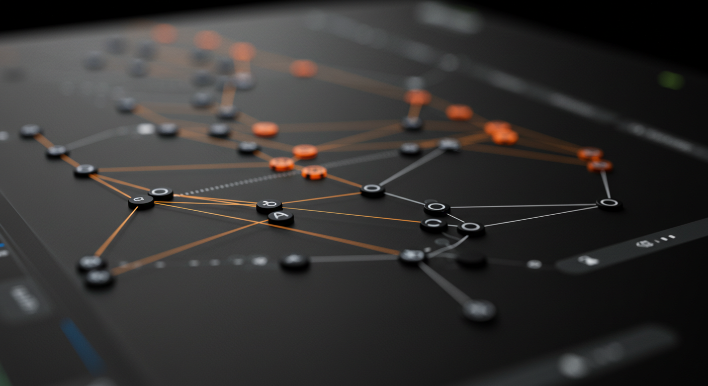 Close-up detail illustrating n8n workflow