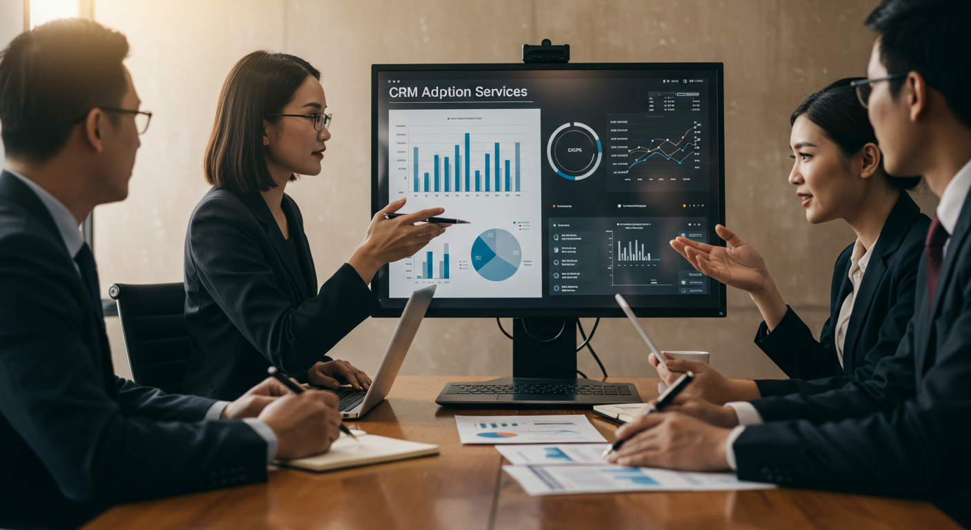 Close-up detail illustrating crm adoption services