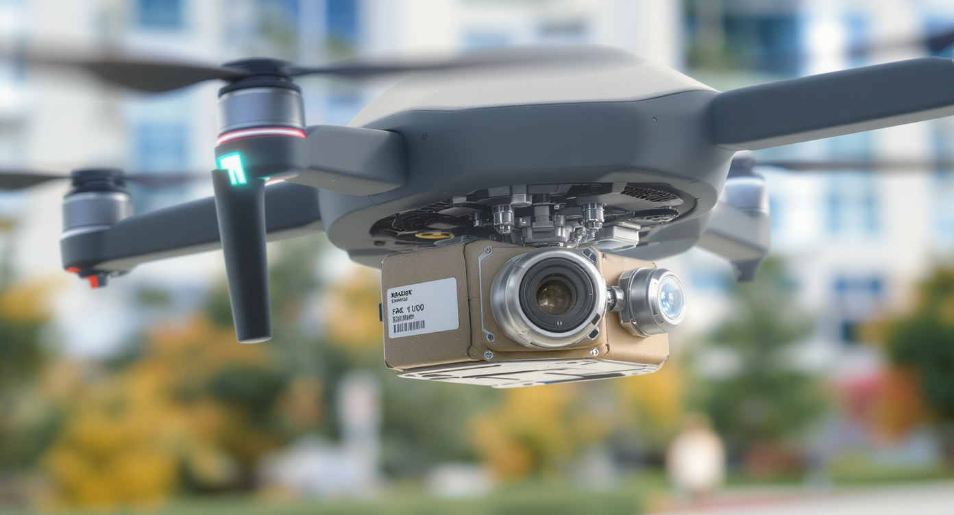 Close-up detail illustrating e-commerce delivery automation