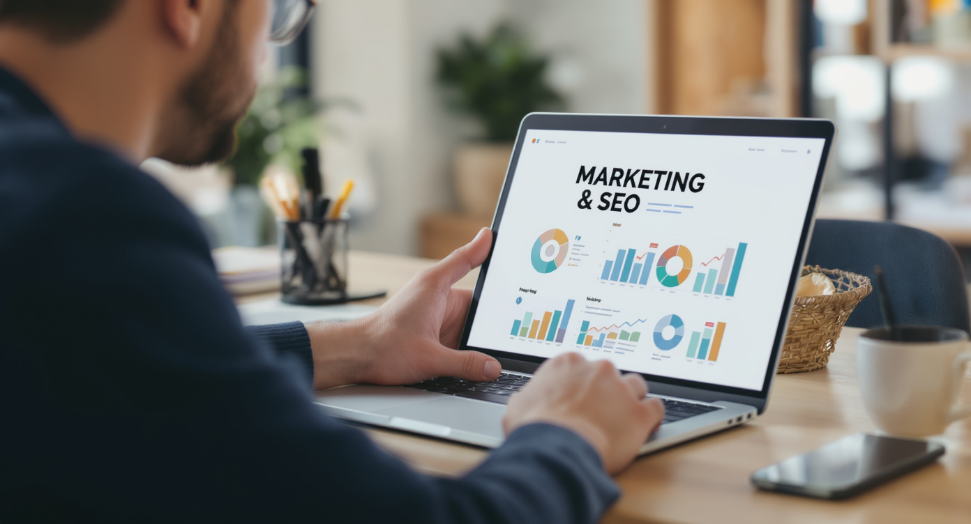 marketing & seo shown in a real-world setting