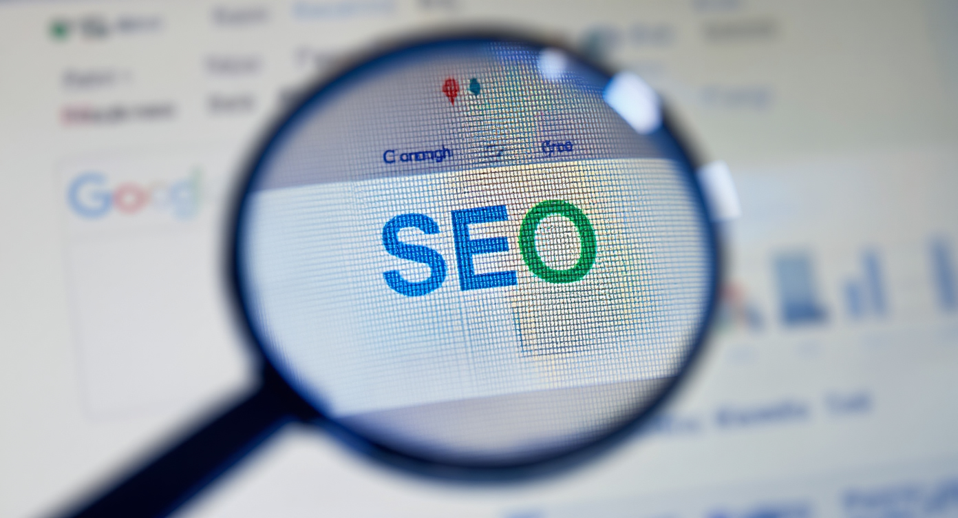 Close-up detail illustrating search engine positioning seo
