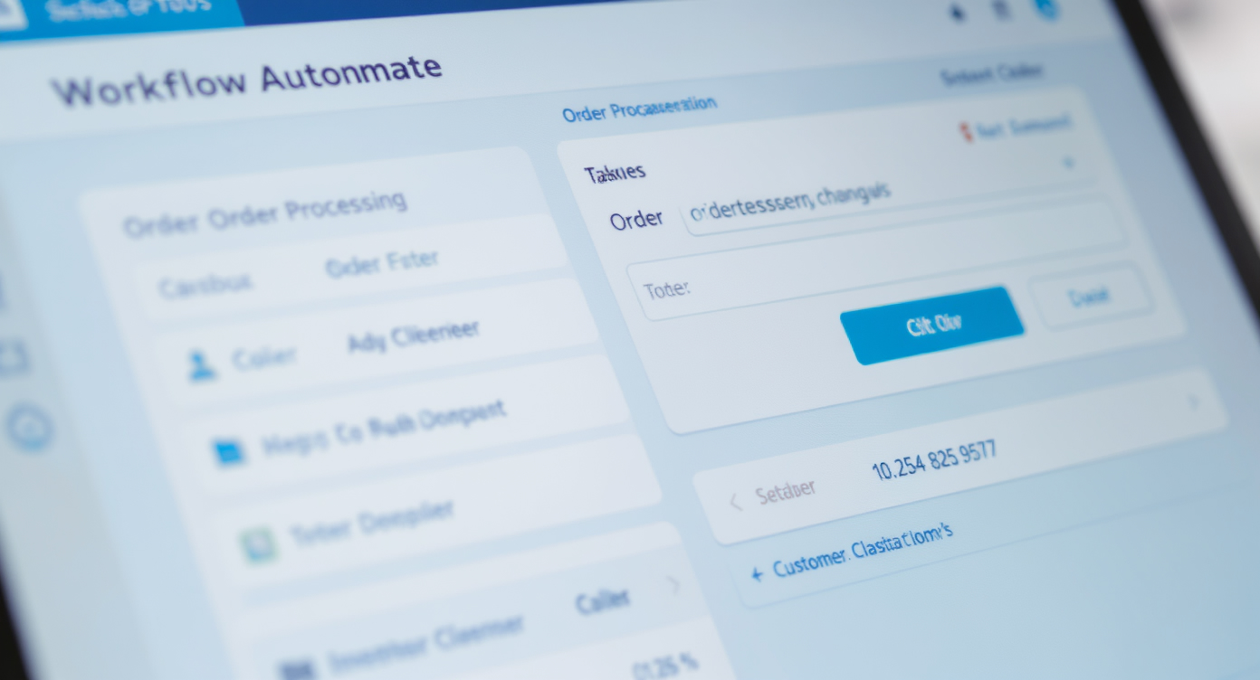 Close-up detail illustrating workflow automation tools for e-commerce that automate order processing, inventory management, and customer communication